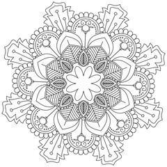 Leaf Flower Petal Coloring Mandala Art Simple Graphic Shape Vector Floral Oriental Outline Vintage Decorative Elements Pattern Illustration Islam Arabic Indian Turkish Mystic Religion Morals Lotus