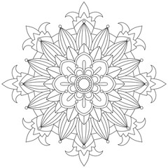 Leaf Flower Petal Coloring Mandala Art Simple Graphic Shape Vector Floral Oriental Outline Vintage Decorative Elements Pattern Illustration Islam Arabic Indian Turkish Mystic Religion Morals Lotus