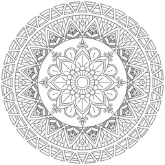 Leaf Flower Petal Coloring Mandala Art Simple Graphic Shape Vector Floral Oriental Outline Vintage Decorative Elements Pattern Illustration Islam Arabic Indian Turkish Mystic Religion Morals Lotus