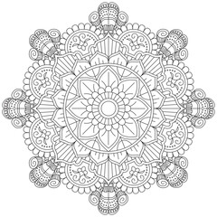 Leaf Flower Petal Coloring Mandala Art Simple Graphic Shape Vector Floral Oriental Outline Vintage Decorative Elements Pattern Illustration Islam Arabic Indian Turkish Mystic Religion Morals Lotus