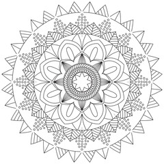 Leaf Flower Petal Coloring Mandala Art Simple Graphic Shape Vector Floral Oriental Outline Vintage Decorative Elements Pattern Illustration Islam Arabic Indian Turkish Mystic Religion Morals Lotus