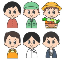 働く男性たちのセット