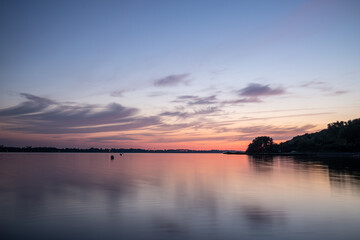 sunset over the lake