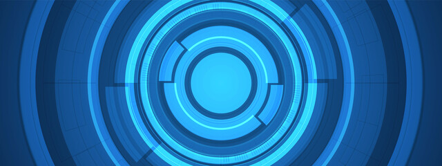 Abstract overlap circle digital background, smart lens technology with light effect