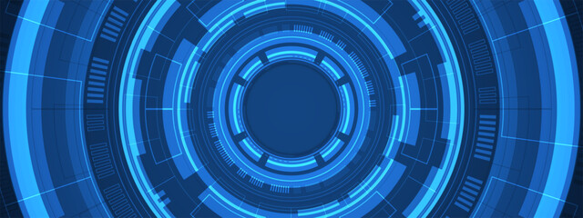 Abstract overlap circle digital background, smart lens technology with light effect