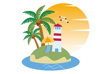 南国　バカンス　海　浜辺　背景