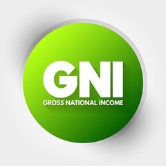 GNI - Gross National Income acronym, business concept background