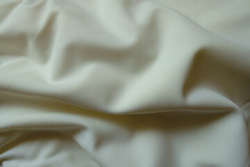 Jammed thin ivory viscose and polyester jersey fabric