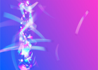 Hologram Tinsel. Neon Glitter. Laser Design. Purple Shiny Texture. Birthday Background. Glamour Art. Blur Celebrate Serpentine. Luxury Foil. Blue Hologram Tinsel