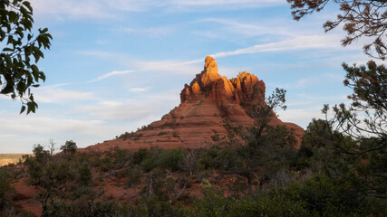 red rocks at golden hour