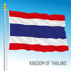 Thailand official national flag, asiatic country, vector illustration