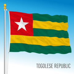 Togo official national flag, african country, vector illustration