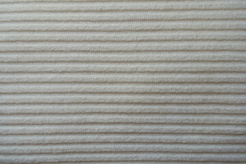 Texture of white viscose and polyester ribbed fabric
