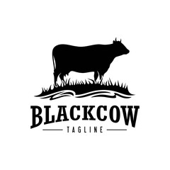 Cow Cattle OX Bull Logo Design Vector Image