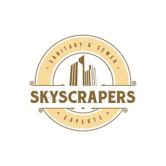 Skyscraper High Tall Building Logo Design Vector Image