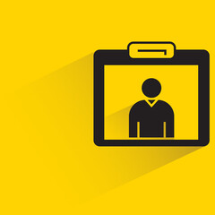business card icon on yellow background