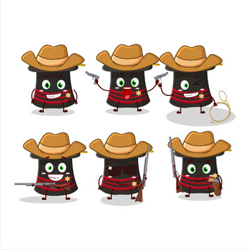 Cool cowboy magician hat cartoon character with a cute hat
