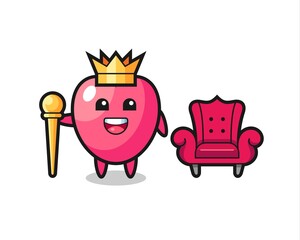 Mascot cartoon of heart symbol as a king