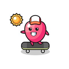 heart symbol character illustration ride a skateboard