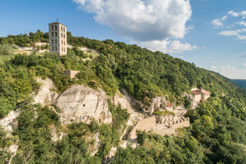 Fototapeta premium Aerial view of Lyadova monastery in Lyadova village, Vinnytsa region, Ukraine, 2021.