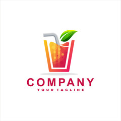 juice drink color logo design