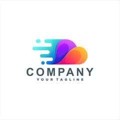 cloud gradient color logo design