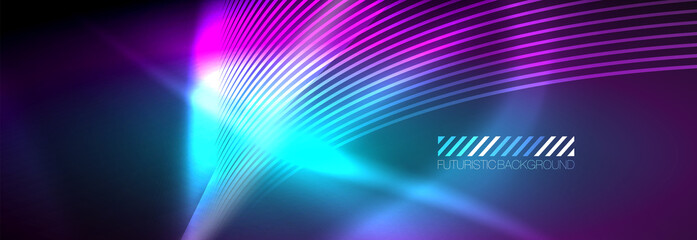 Neon dynamic beams vector abstract wallpaper background. Wallpaper background, design templates for business or technology presentations, internet posters or web brochure covers