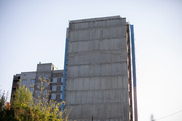 View of the construction of a residential building.