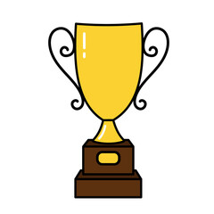 Competition winner cup. Doodle style icon.