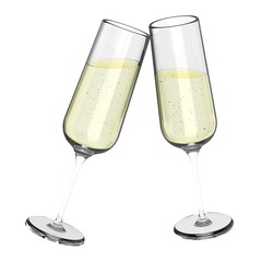Two Flute Glasses Of Champagne Cheers