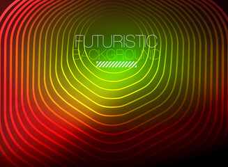 Neon color square shape lines abstract background. Shiny magic energy and motion concept, vector abstract wallpaper background