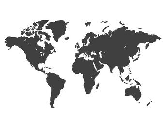 stylized world map. black power on a white background.
