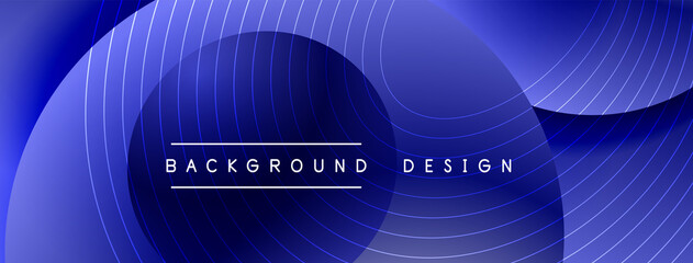 Obraz premium Gradient circles with shadows. Vector techno abstract background. Modern overlapping forms wallpaper background, design template