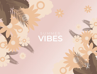 Trendy abstract art templates with floral and geometric elements. Suitable for social media posts, mobile apps, banners design and web or internet ads. Vector fashion backgrounds. Autumn background