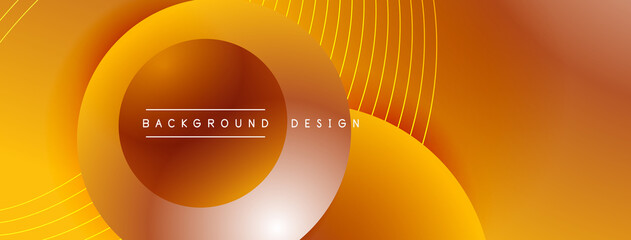 Gradient circles with shadows. Vector techno abstract background. Modern overlapping forms wallpaper background, design template