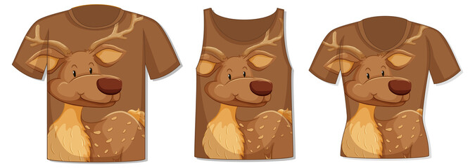 Front of t-shirt with deer template