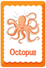 Vocabulary flashcard with word Octopus