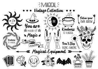 Magical halloween quote illustration Vector for banner © toonsteb
