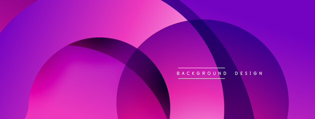 Abstract overlapping lines and circles geometric background with gradient colors