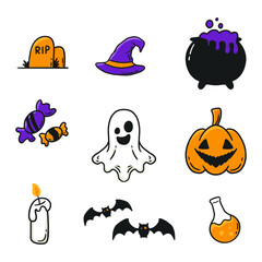 halloween icons set