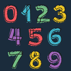 Numbers set hand-drawn with felt-tip and marker strokes.