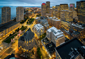 Fototapeta premium Aerial view of Boston