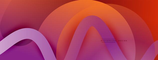 Abstract gradient background with wave line with shadow effect. Geometric composition. 3D shadow effects and fluid gradients