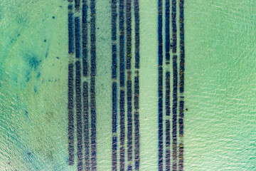 Aerial view of loyster farm by Ardara, County Donegal - Ireland