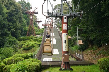 Chair Lift at Matsuyama Park in Ehime, Japan - 日本 愛媛県 松山公園 リフト