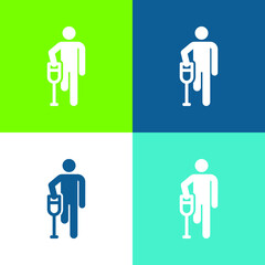 Accident Flat four color minimal icon set