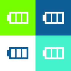 Battery With Three Empty Areas Flat four color minimal icon set