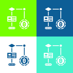 Algorithm Flat four color minimal icon set