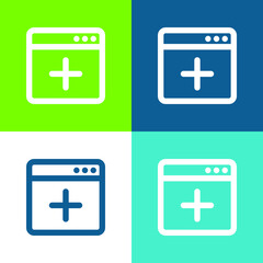 Add Window Flat four color minimal icon set