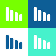 Bar Graph Flat four color minimal icon set